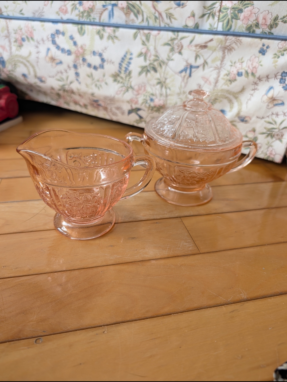Federal Glass Creamer and Sugar Set
